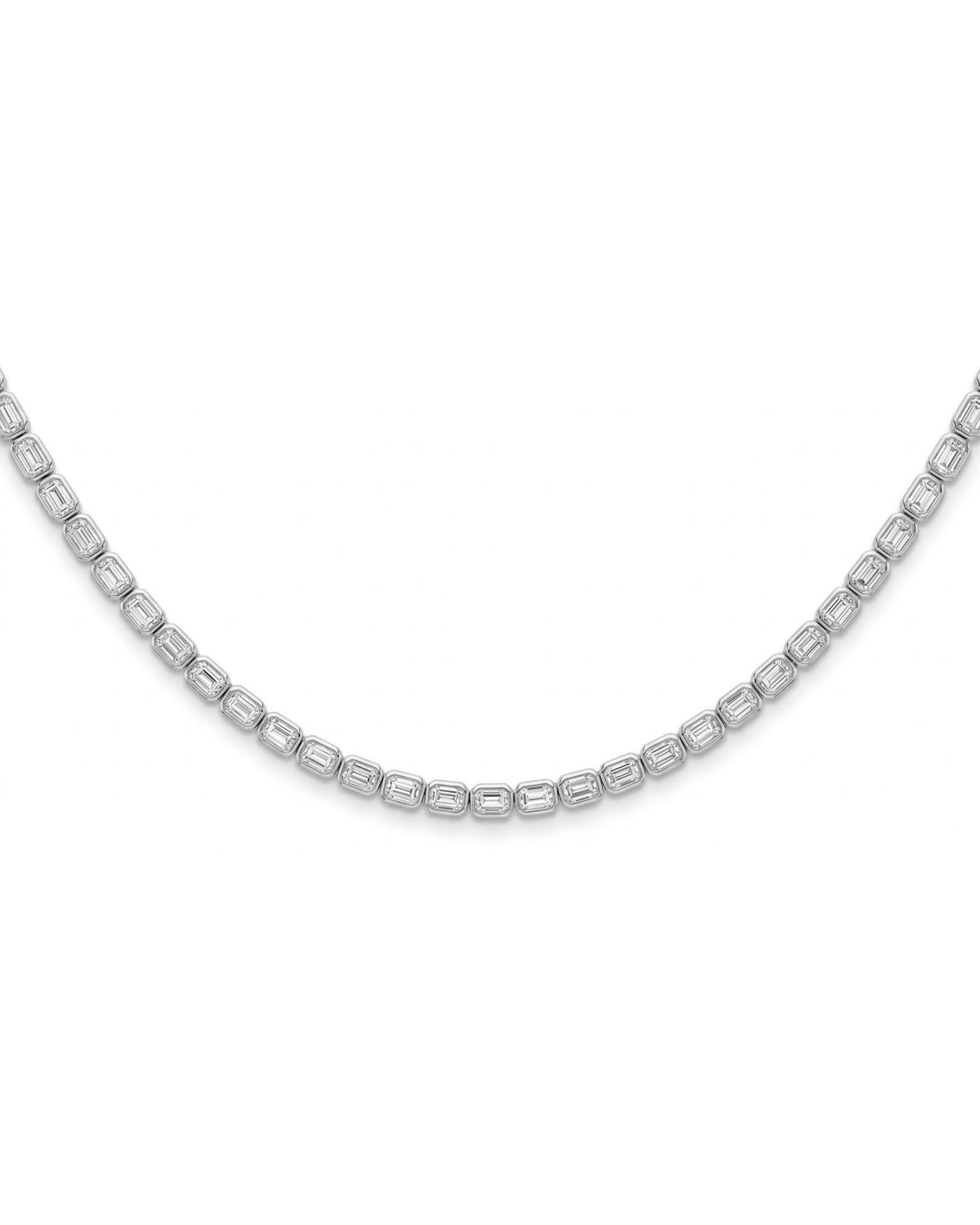 Horizontal Emerald Tennis Necklace - 0.15ct