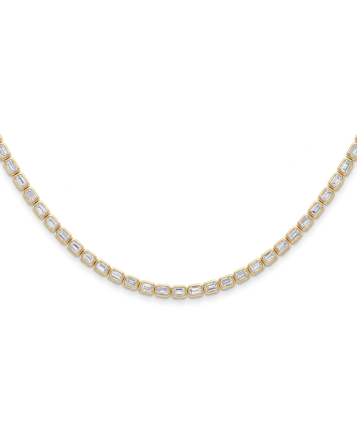 Horizontal Emerald Tennis Necklace - 0.15ct