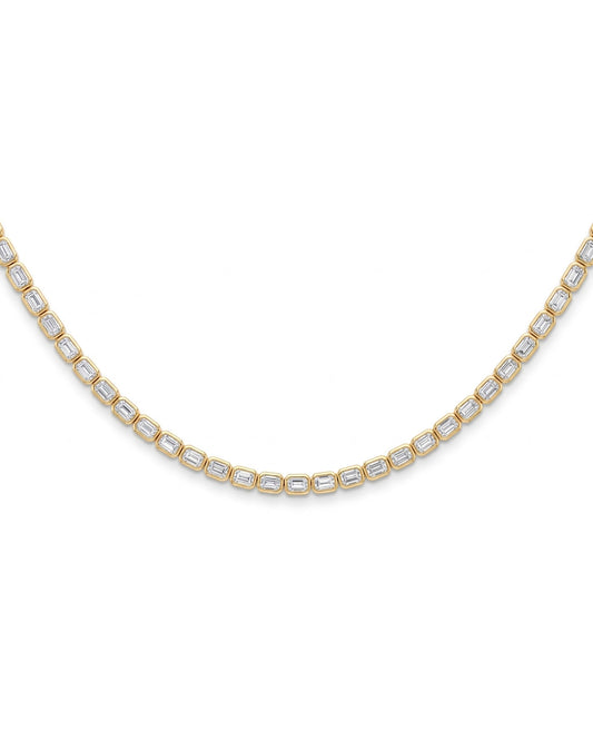 Horizontal Emerald Tennis Necklace - 0.15ct