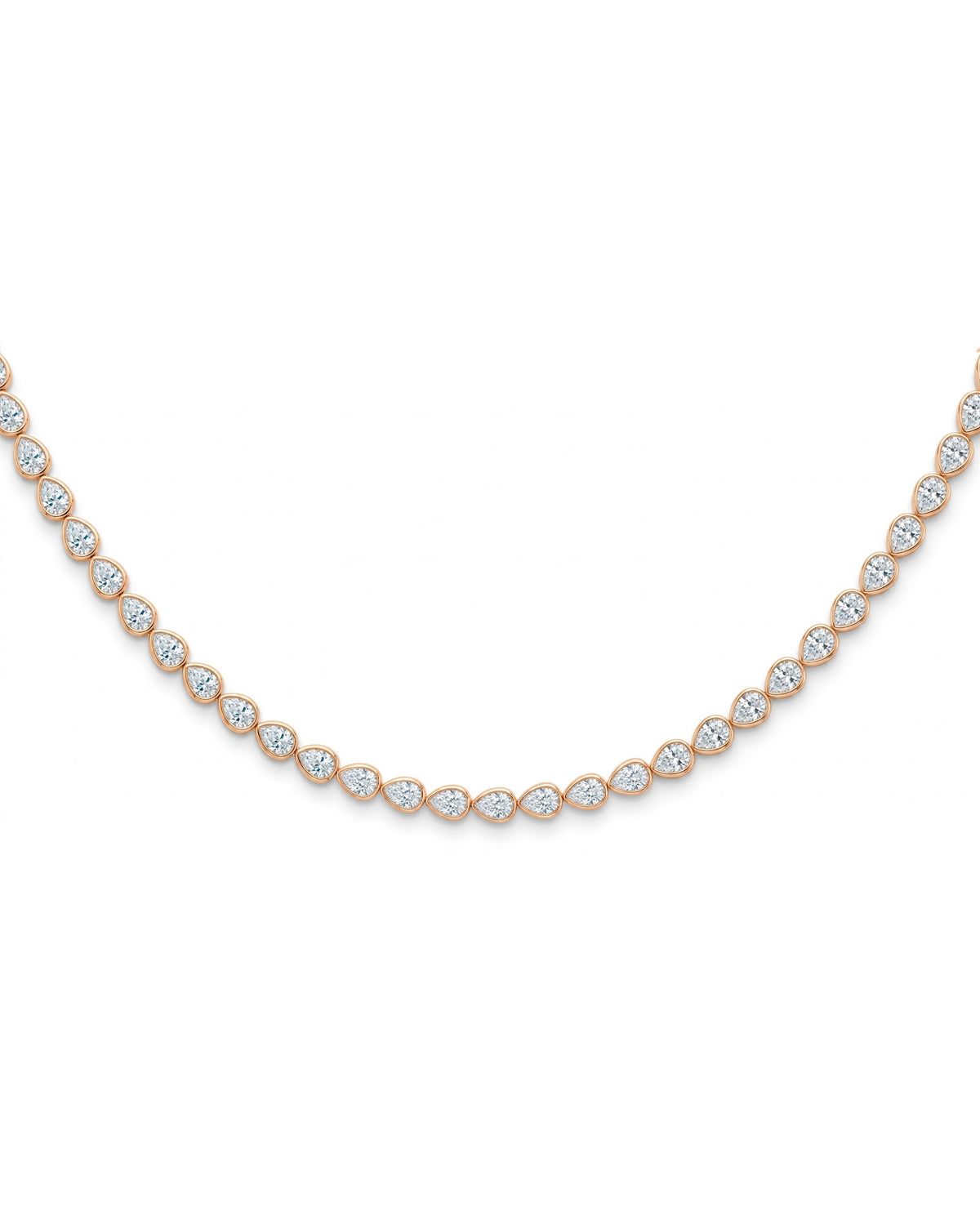 Horizontal Pear Tennis Necklace - 0.15ct