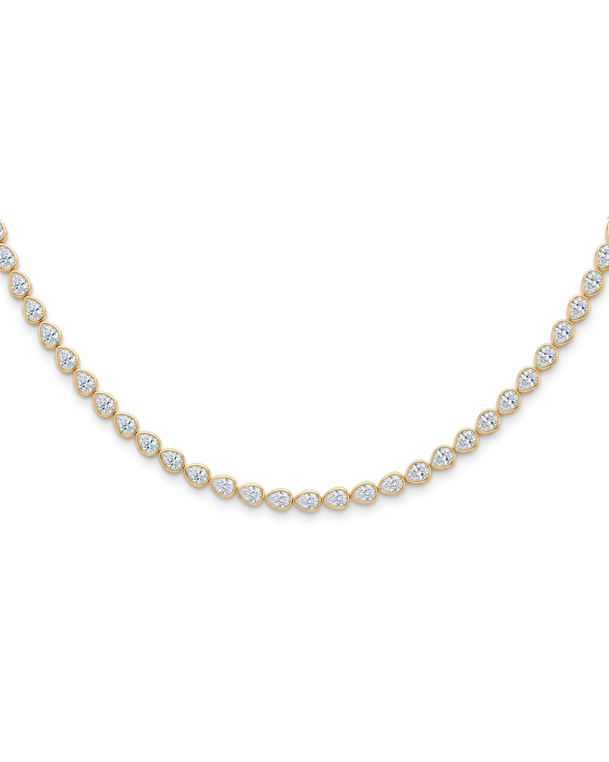 Horizontal Pear Tennis Necklace - 0.15ct