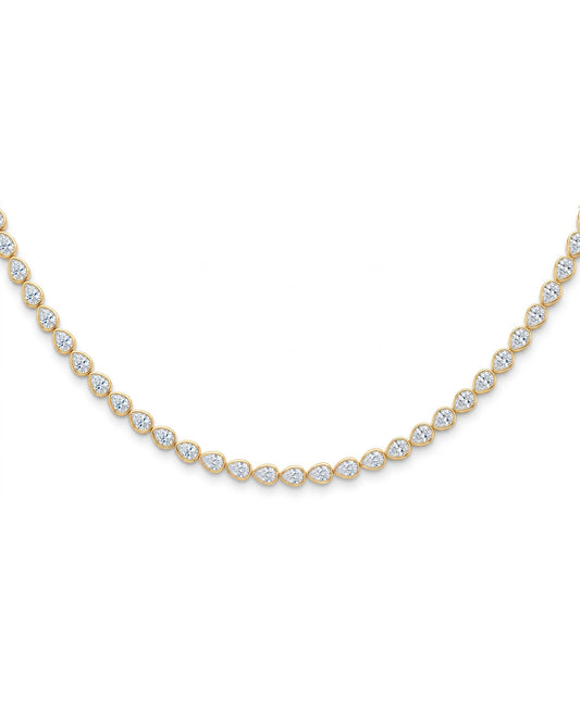 Horizontal Pear Tennis Necklace - 0.15ct