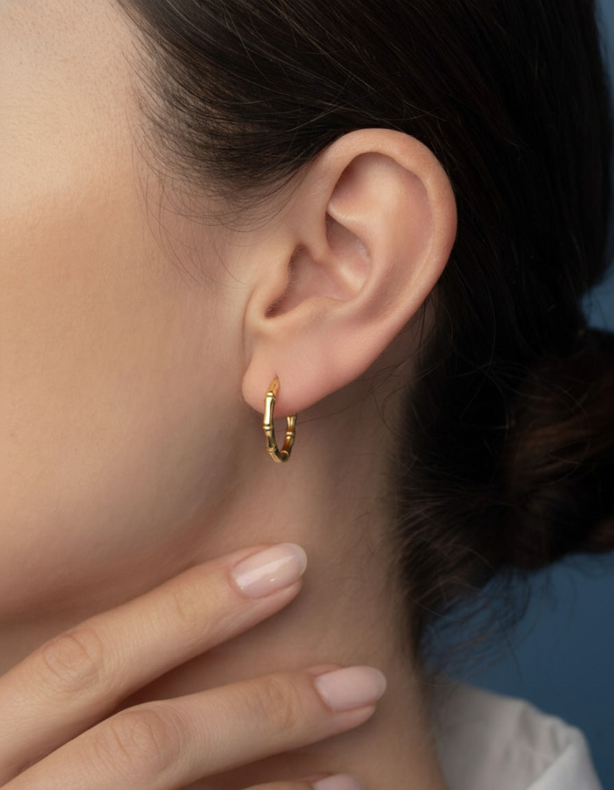 Bamboo Gold Hoop - Arter Jewelry