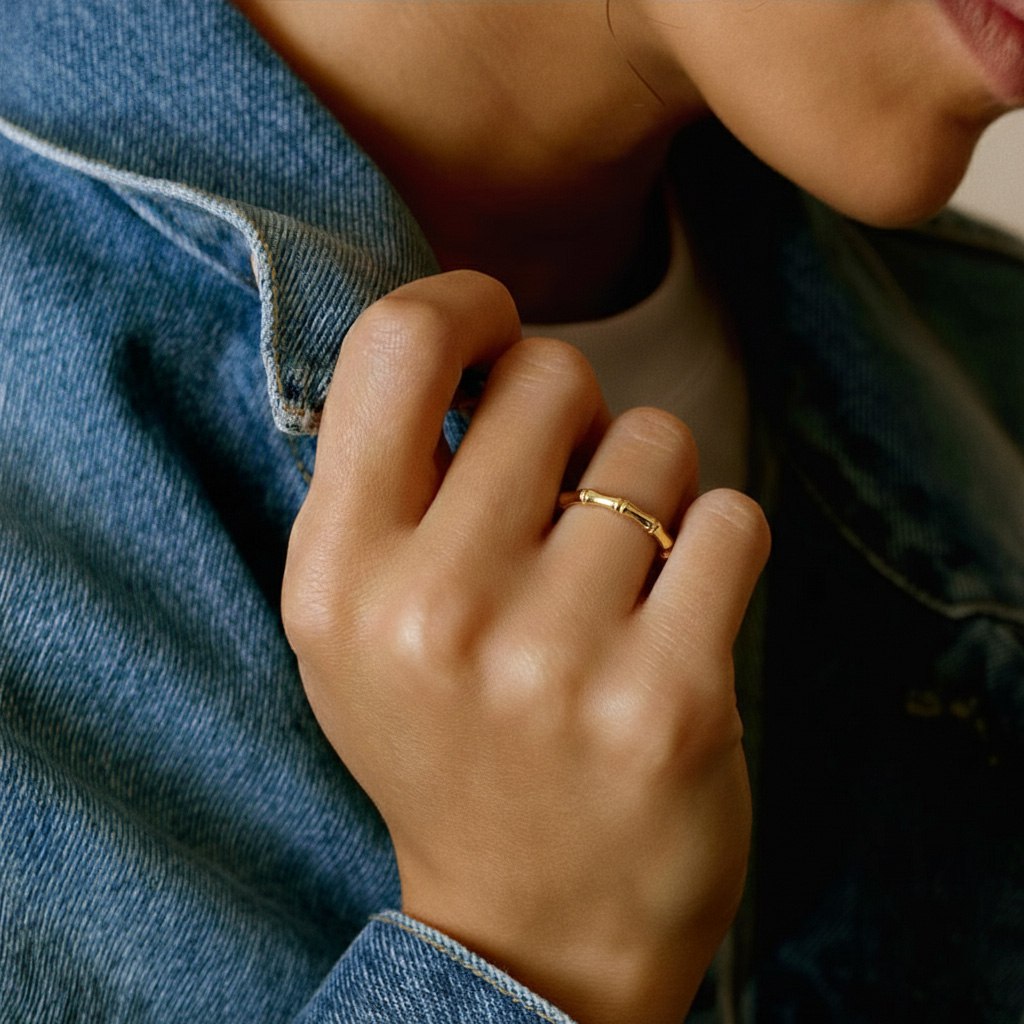 Bamboo wide ring - Arter Jewelry