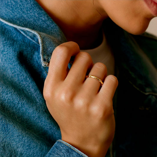Bamboo wide ring - Arter Jewelry