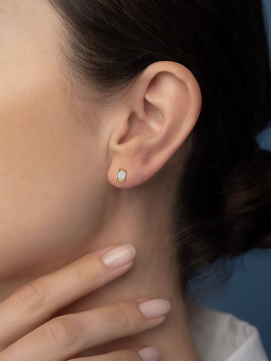 Emerald Cut Studs - Arter Jewelry