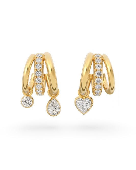 Helena Earrings in yellow gold